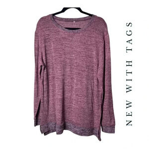 1311. NO BRAND LONG SLEEVE TOP SIZE X-LARGE PURPLE/PINK‎ IN COLOR LIGHTWEIGHT